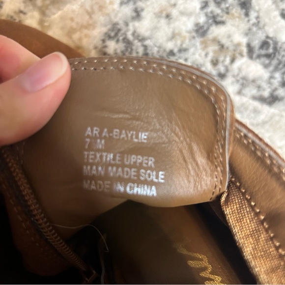 American Rag Brown Lace Up Baylie Wedge Faux Suede Ankle Bootie - Picture 8 of 9